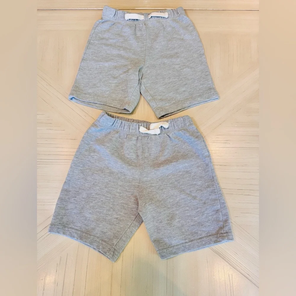 Children’s Place - Boys Terry Shorts – Size 5T – Bundle of 2 - Heather Gray
